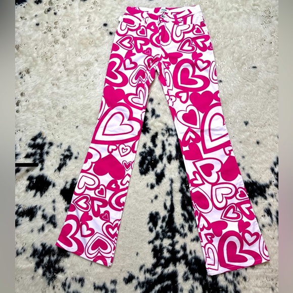 Moschino Pants & Jumpsuits Rare Moschino Womens Y2k Pink Heart